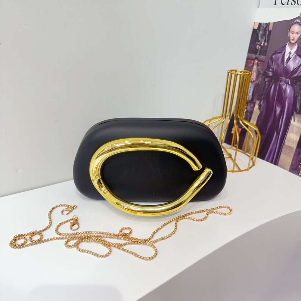 designer bag Luxury bag Trendy Classic Round Box Clutch Evening Acrylic Bag Metal Handle Shoulder Crossbody