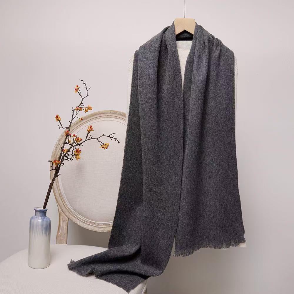 T1951 pure wool scarf neck warm autumn and winter all-match solid color wool