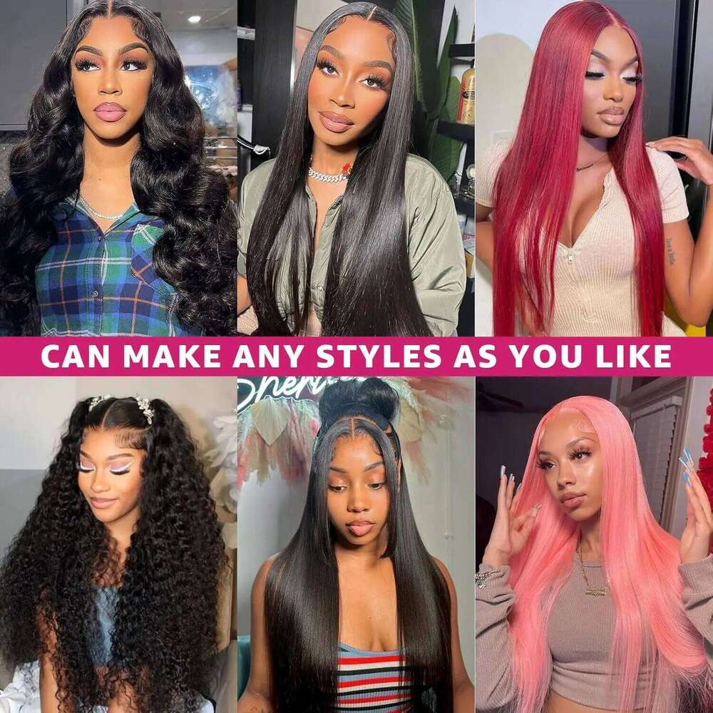 13X4 13X6 Straight Human Hair Frontal 9X6 7X5 5X5 6X4 Pre Cut Lace Closure Wigs For Women 180% Preplucked Brazilian Wig Xiusiyuan2510