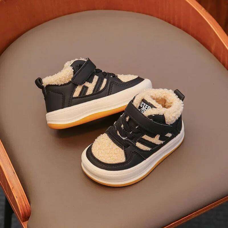 Girls Cotton Children Plush Thickened Anti-skid Shoe Boys Warm Sports Shoes Baby Soft Comfortable Winter Sneakers