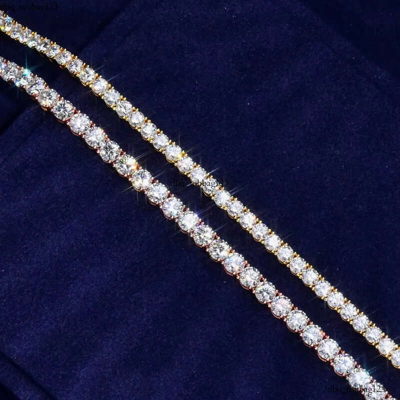 Elegant 3mm VVS Clarity Gold Plated Sier Hypoallergenic Gift Moissanite Tennis Chain