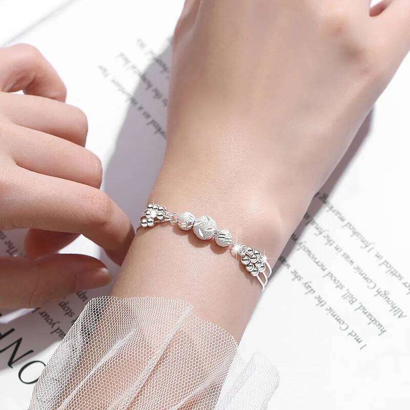 Sterling Sier Lucky Beads Bracelets For Women Vintage Original Multilayer Ball Bracelet Designer Party Jewelry Gift