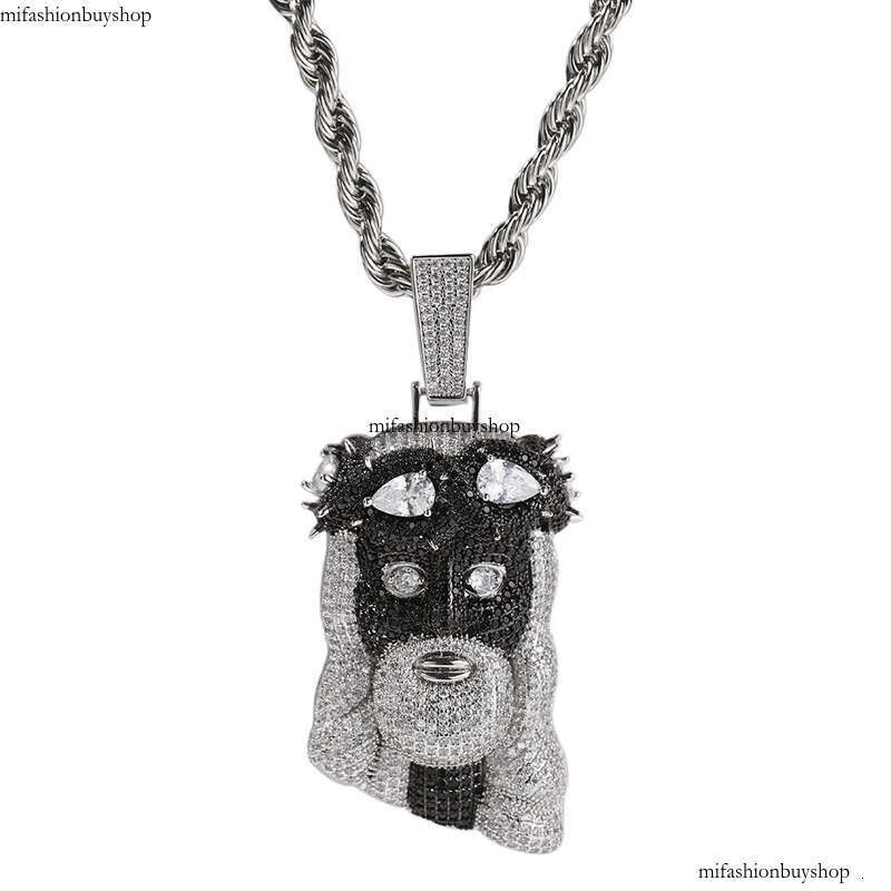 Hip Hop Vintage Jesus Pendant Necklace 5A Zircon Religious Jewelry Sweater Chain