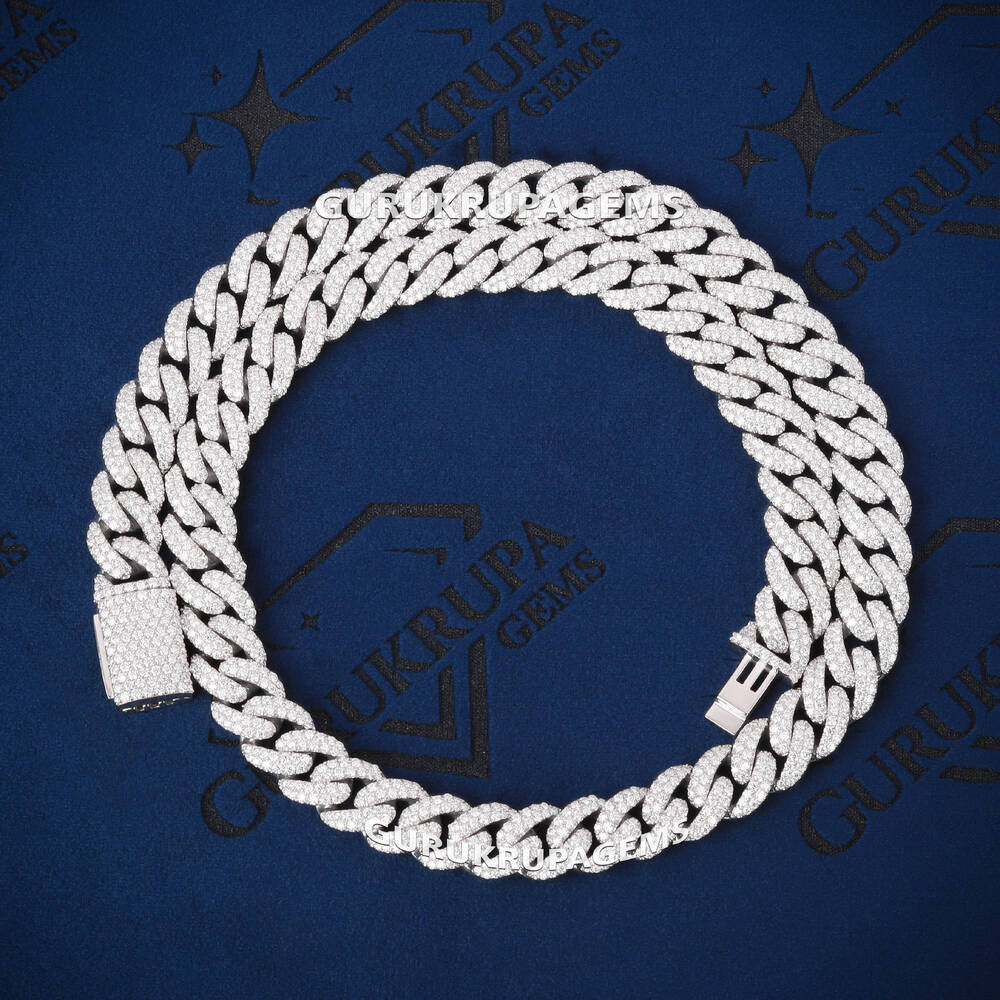 925 Silver Moissanite Iced Out Cuban Lidynamic Chain and Bracelet Combo Set Luxury Hip Hop Jewelry VVS Diamond Bling Rapper Style