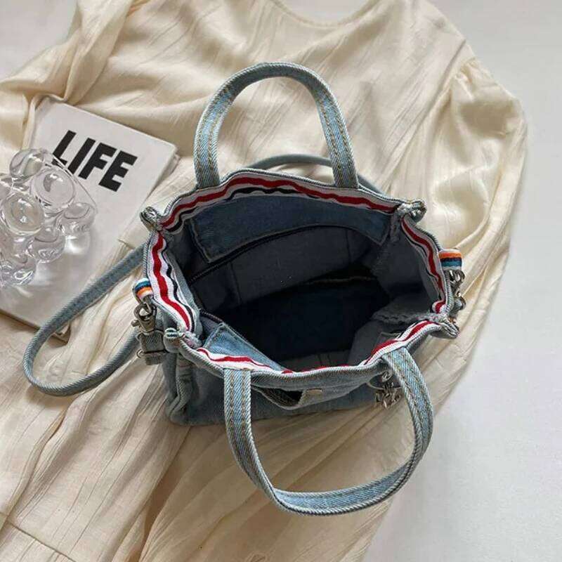 Ladies' Crossbody Creative Retro Washed Denim Personalized Fashionable Verstaile Handbags High-quality Shoulder Bags Girl