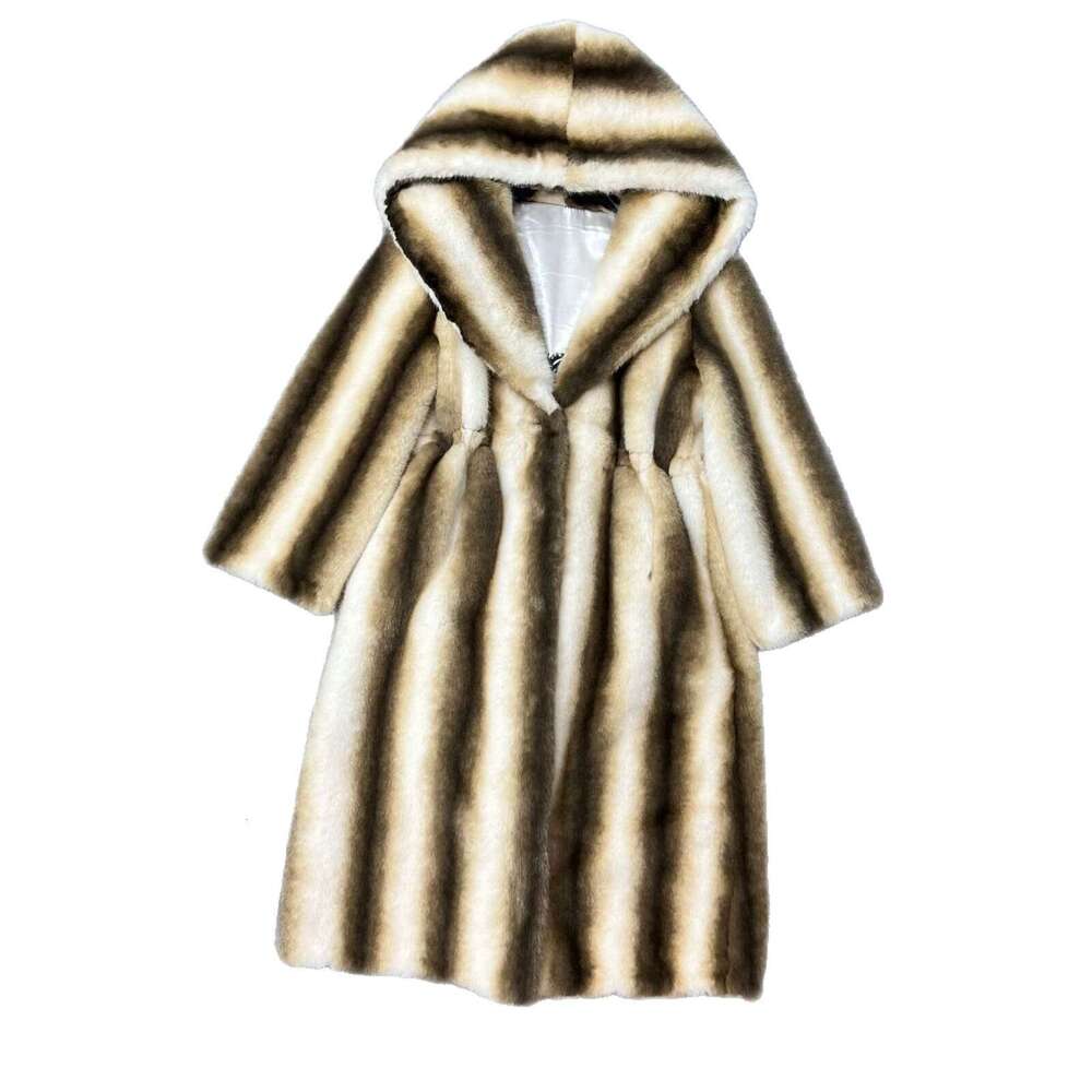 25 Winter New Long Coat For Women, High-End Loose Slimming Hooded Fashionable Stylish Fur Jacket