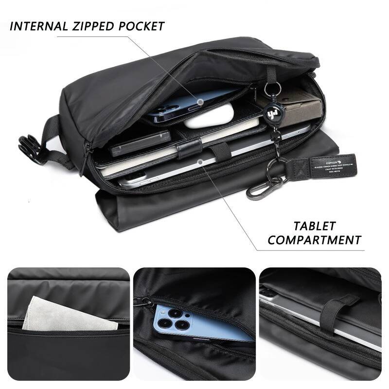 MOYYI Urban Business Flip Laptop Messenger for Men Waterproof Traveling Sling Crossbody Thin Shoulder School Book Bag high-quality