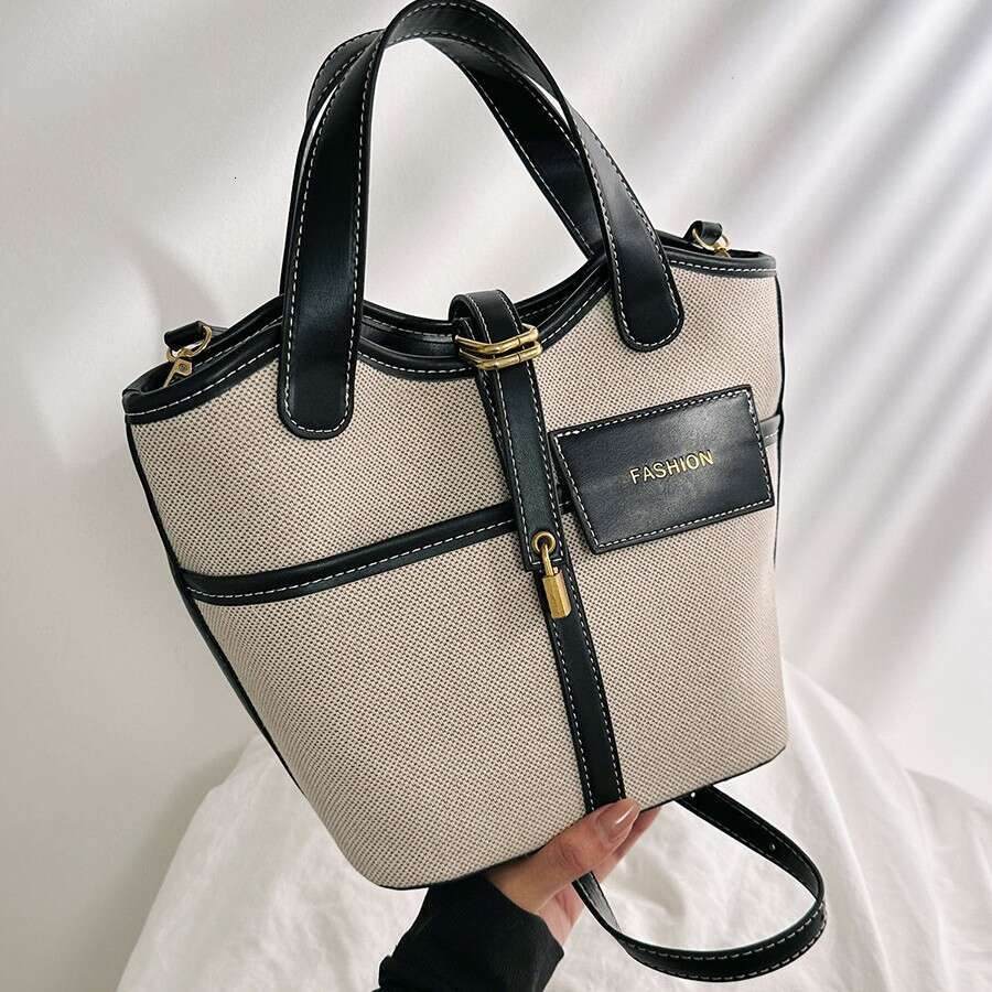 designer bag Luxury bag New Fashion Color-Block Crossbody for Women, Canvas Tote Bucket Bag