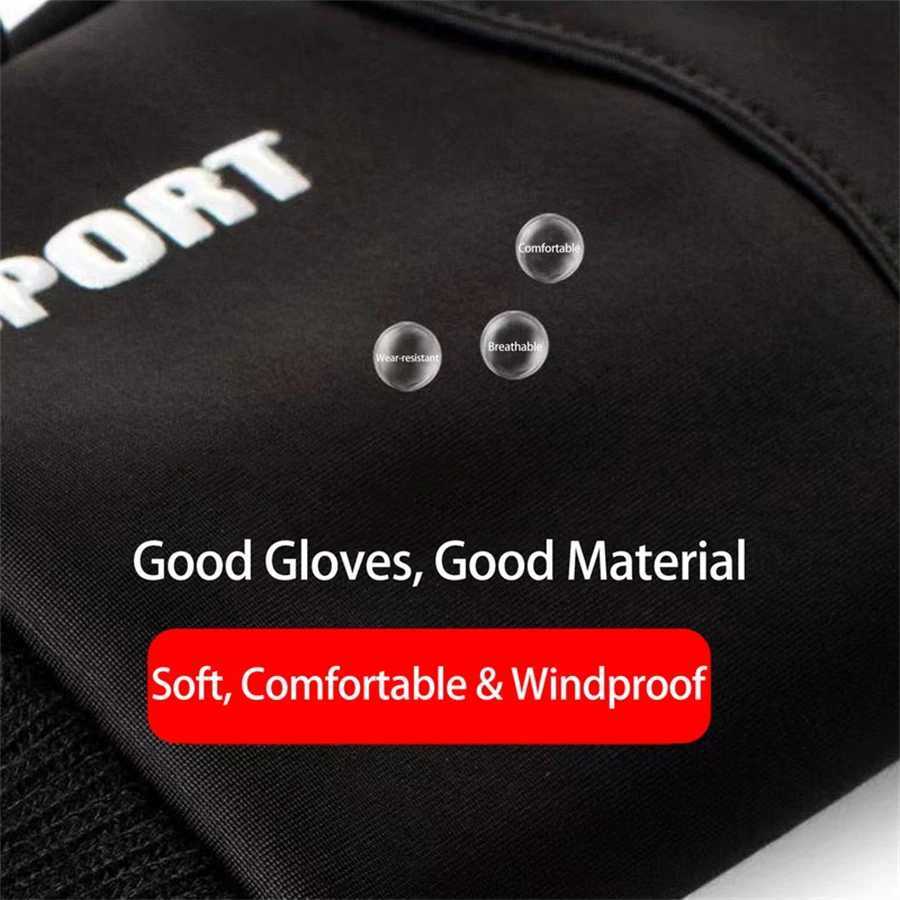 Black Sports Gloves Winter Warm Full Fingers Waterproof Cycling Outdoor Running Motorcycle Ski Touch Screen Fleece Gloves Z250925