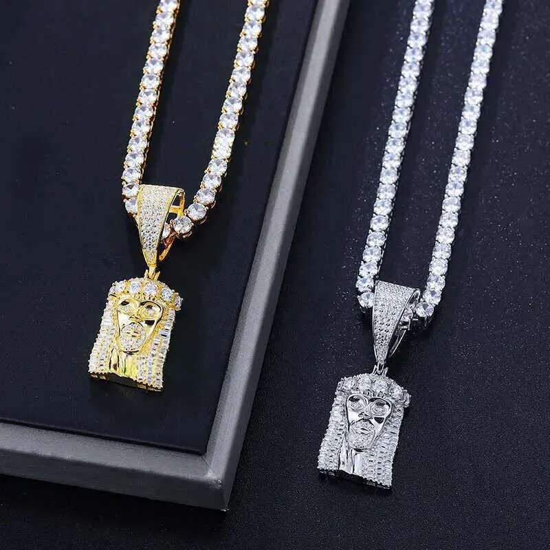 Pass Dia Tester VVS Moissanite Iced Out Jesus Head Face Pendant Bg Sterg Sier Big Piece Hip Hop Jewelry For Men