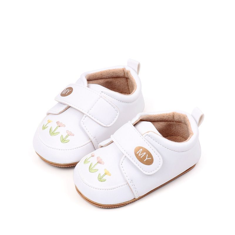 Cute Infant Girl Floral Design Anti Slip Protect Casual High Quality Baby Little Toddler Shoes Kidszworld First Walkers 0-18 Months K0481