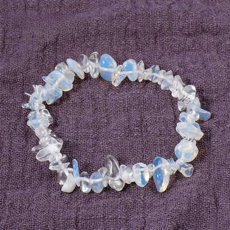 Natural Crystal Chip Stone Stretch Bracelet