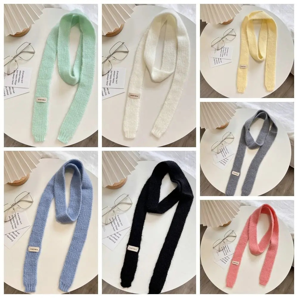 Korean Style Y2K Thin Scarf Soft Rainbow Color Long N Scarves Neck Warmer Neckerchief Harajuku Knitted Scarf Female 250929