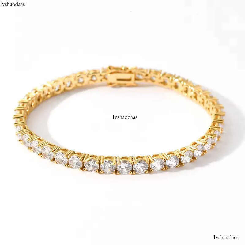 Iced Out Gold CZ Charms Tennis Bracelet - Unisex 3mm-6mm AAA+ Cubic Zirconia Hip Hop Jewelry for Gifts