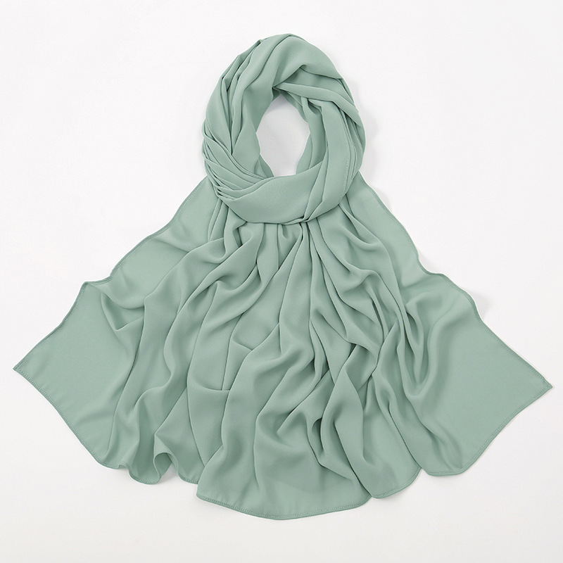 K2003 Versatile everyday 2025 new solid color random chiffon long scarf breathable and comfortable