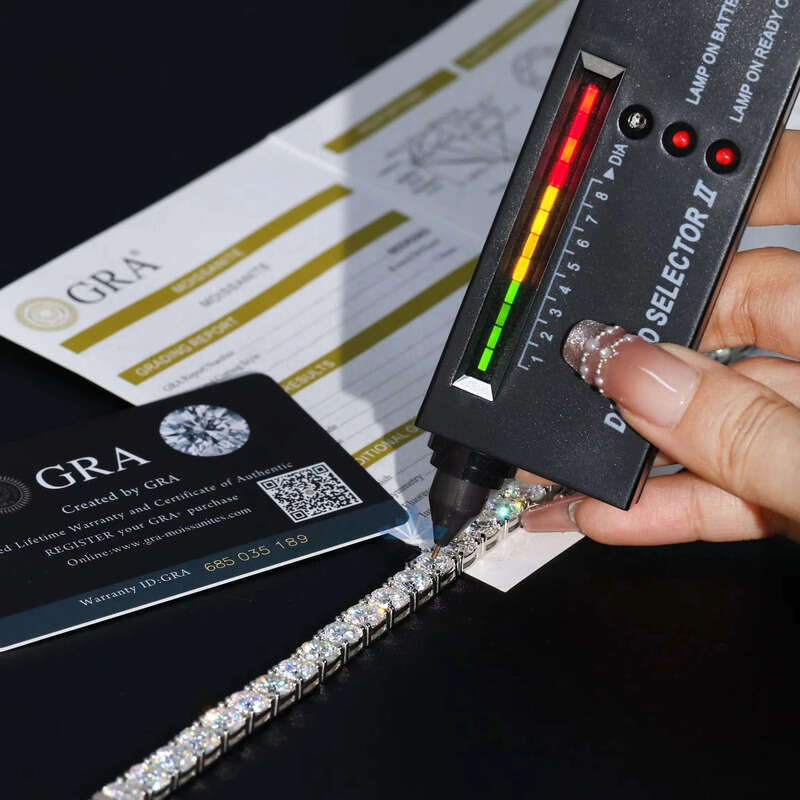 Pass Dia Tester Gold Plated Sterling Sier Women Men Chain 2mm 3mm 4mm 5mm 6.5mm VVS Moissanite Tennis Bracelets