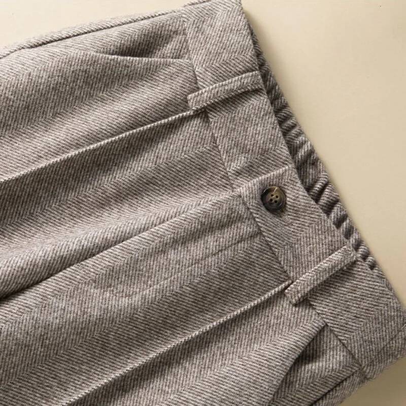 Woolen Herringbone Harem Pencil High Waist Korean Fashion Women's Casual Office Lady Trousers Thick Suit Pants For Women dongdumaoyi