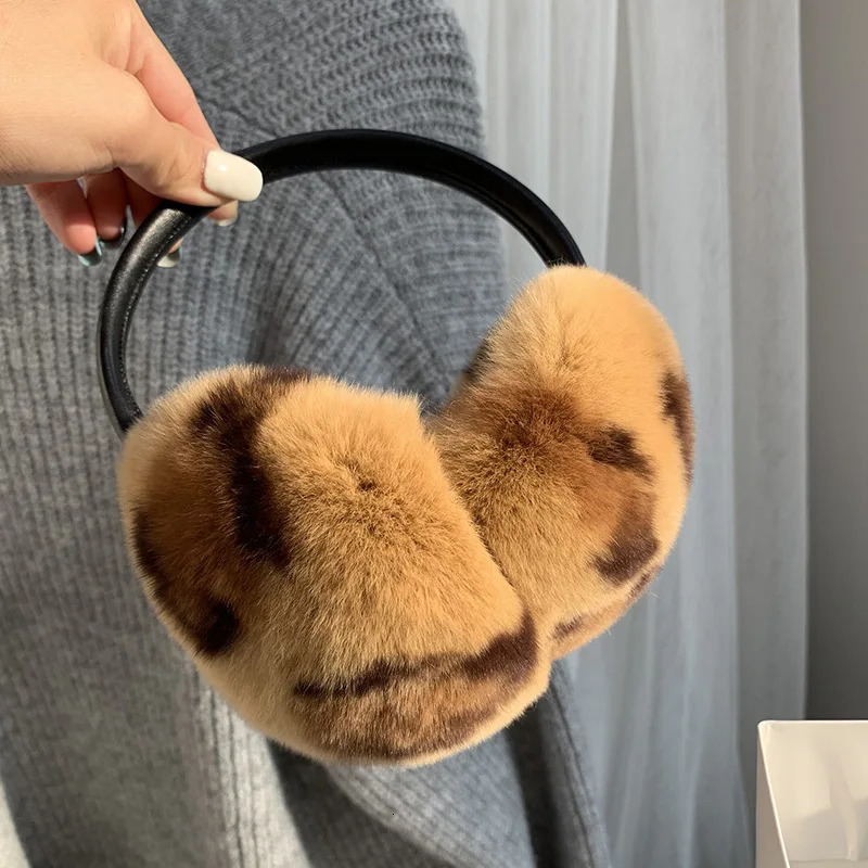 Natural 100 Rex Rabbit Fur Earmuffs Fashion Women Warm Russia Winter Real Fur Earmuffs Children Ear Cover fur Earlap Girl 250930