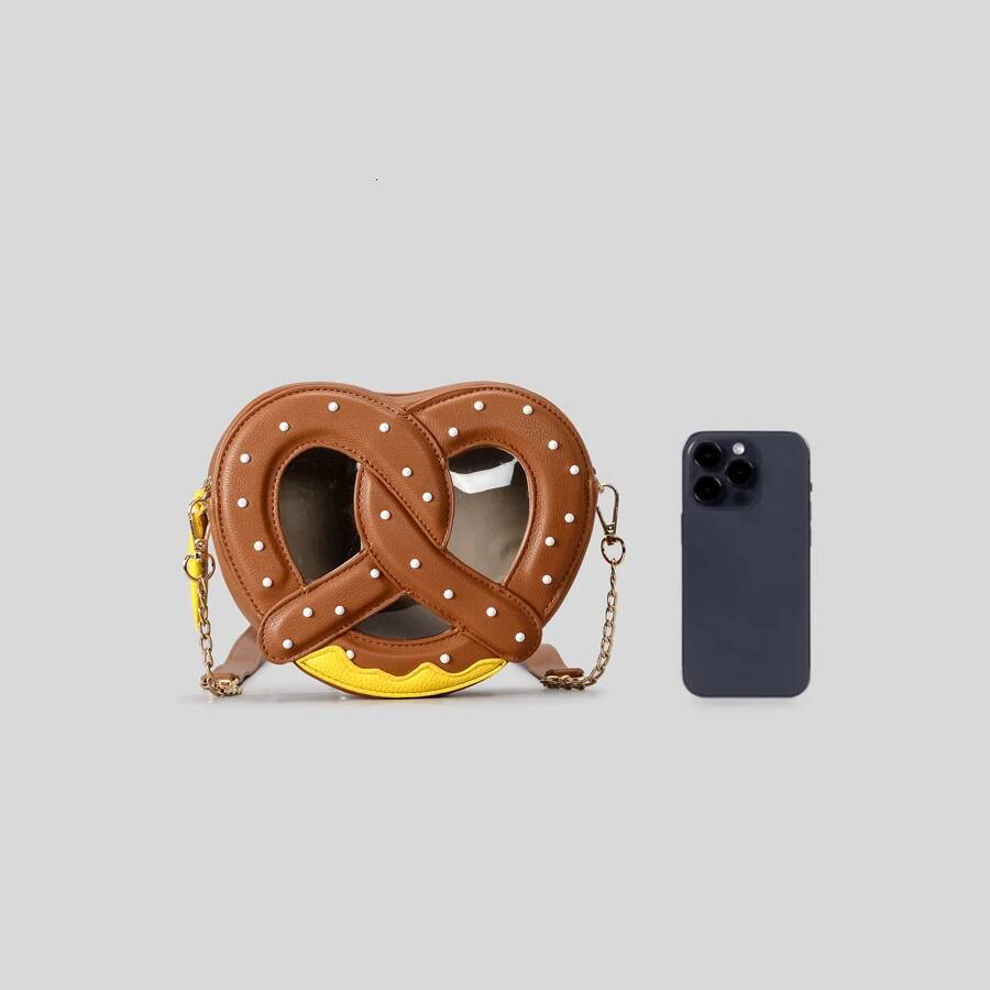 Funny 3D twisted soda bread design messenger bag cute transparent love hearts women shoulder crossbody bags novelty small purses high-quality