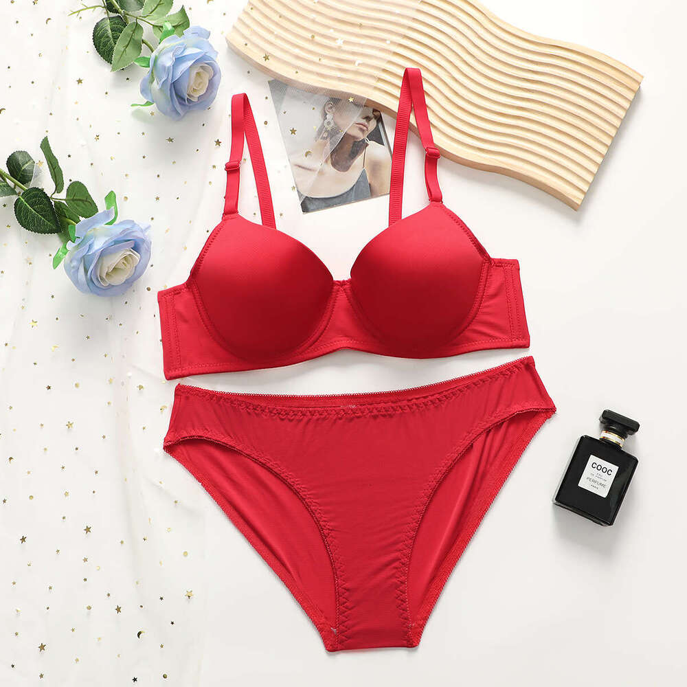 Changli Zi New Underwear Set Breathable Soft Medium Thick Cotton Cup Underwire Bra