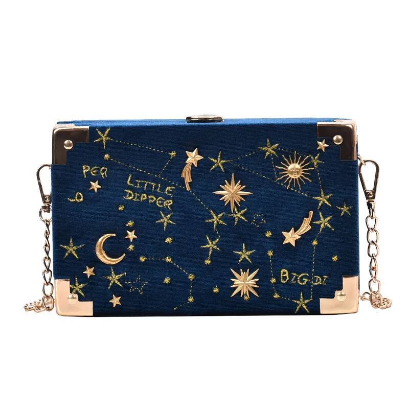 Metal Badge Box Shape Handbag Purse Women Black Chain Party Clutch Kawaii Shoulder Crossbody Messenger Bag high-quality
