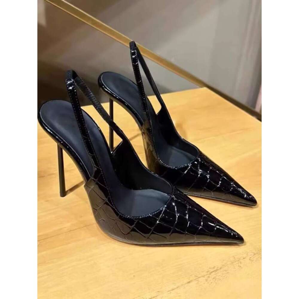 Black High heels 2025 Early Spring French Style Sexy Backless Thin heel Pointed Toe Shallow Mouth Single Designer Shoe Shoes Women's Sandals
