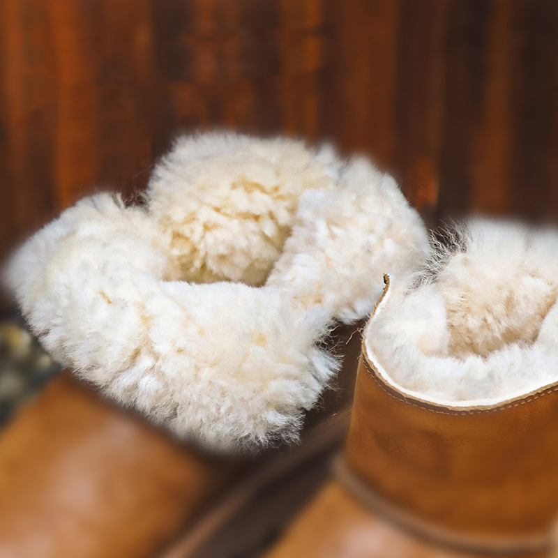 EBV designer shoes hot free shipping High quality Sheepskin fur on Leather short tube waterproof winter new warm and plush cotton shoes for woman brow