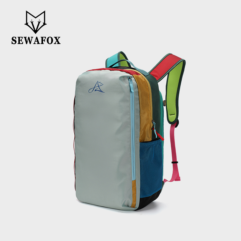 Sewafox Hiking Travel Backpack Lightweight Backpack for Female Students 18L Suitable for 14-inch Laptops Stream Green and Cosmic Blue