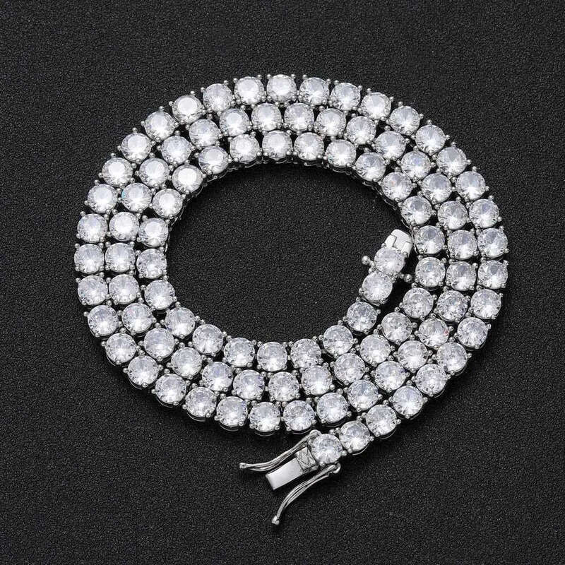 VVS Morganite NecklaceAdjustable Long Stick Bread Laboratory-Grown Stainless Steel Vvs Silicon Stone Tennis Bracelet Chain Necklace