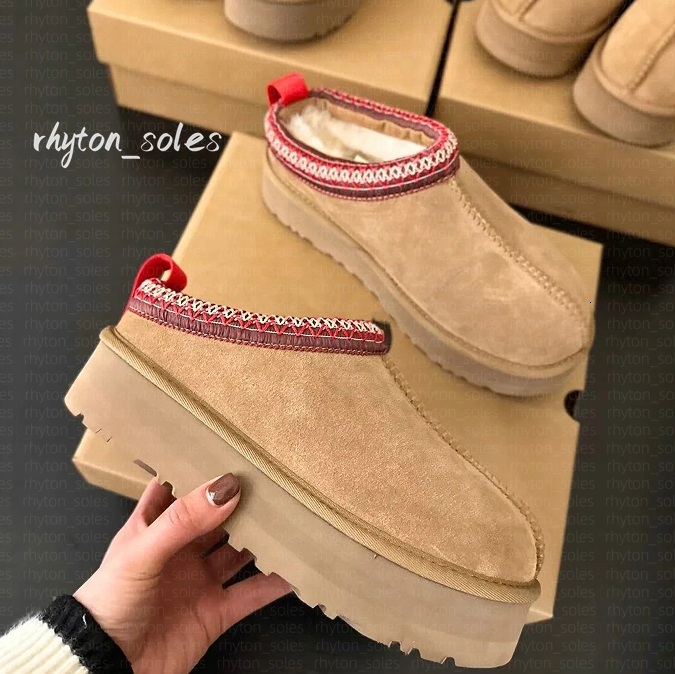 Designer slippers tazz for men women slides tasman mule platform slide chestnut black classic snow wool winter warm seed goldenstar clogs fur sandals eur 35-43