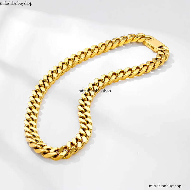 Hip Hop Punk Chain Reflect Light Real Gold Plated Stainless Steel Necklace Rap Jewelry