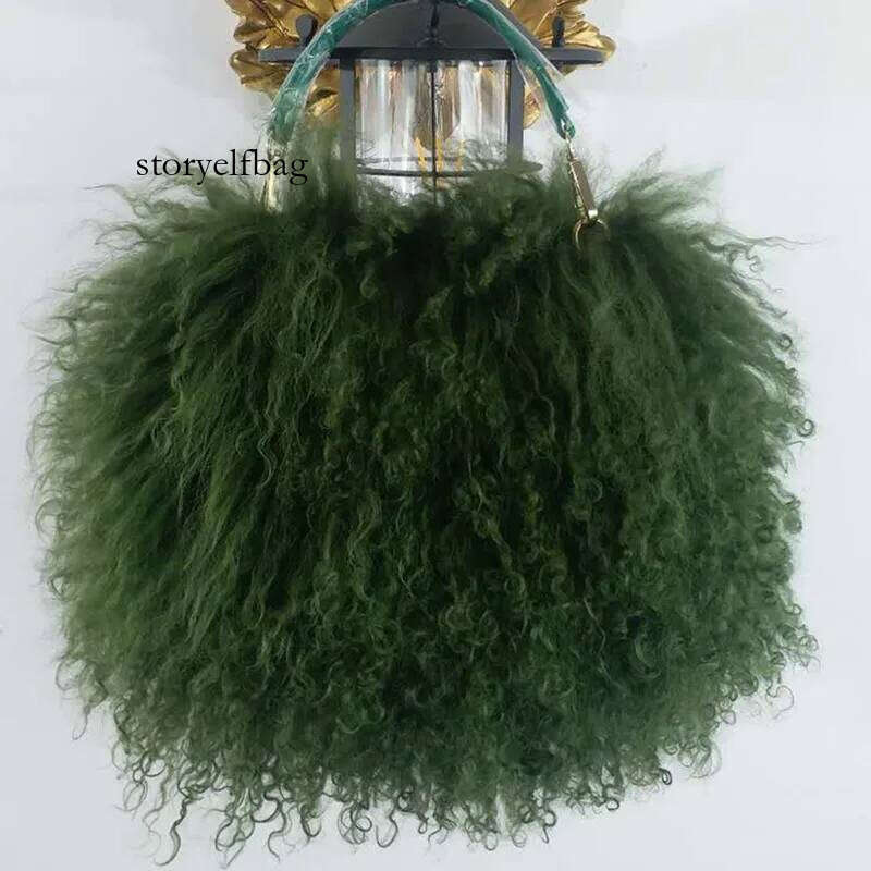 Soft Real Fur wool Chain Shoulder for Women Designer Purses and Handbags Women's Party Clutch Crossbody Bag High Quality