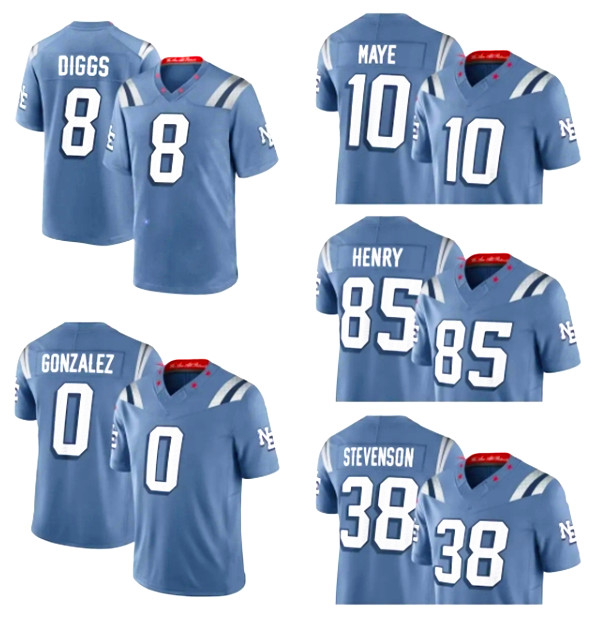 Patriot Drake Maye Christian Gonzalez Hunter Henry Rhamondre Stevenson Stefon Diggs 2025 Rivalries Collection Limited Jersey 569