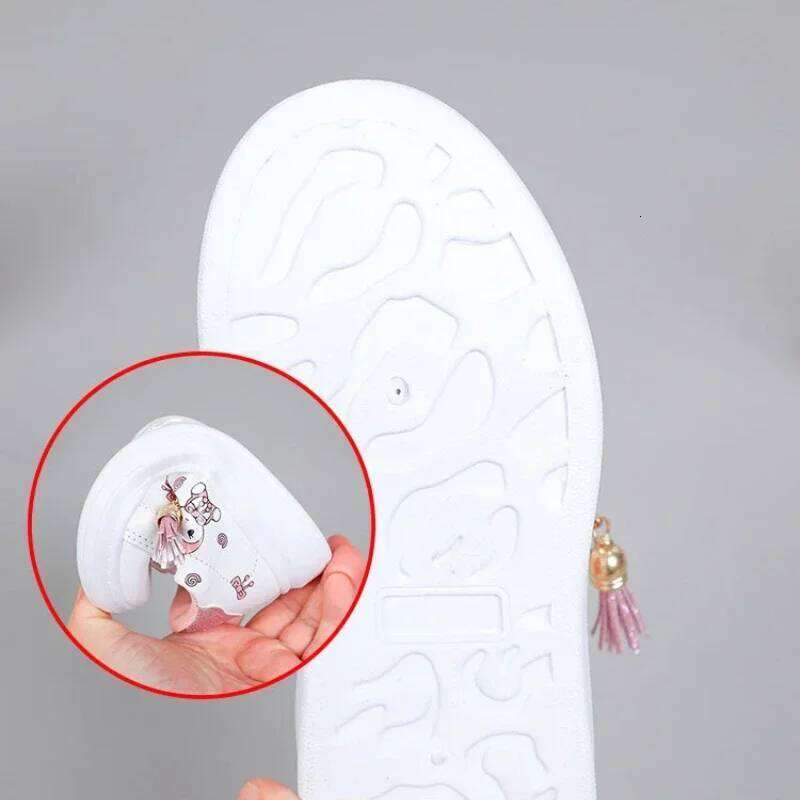 2025 Children's Little White Girls' Student Flat Bottom Casual Sports Low Top Spring Korean Plate Shoes