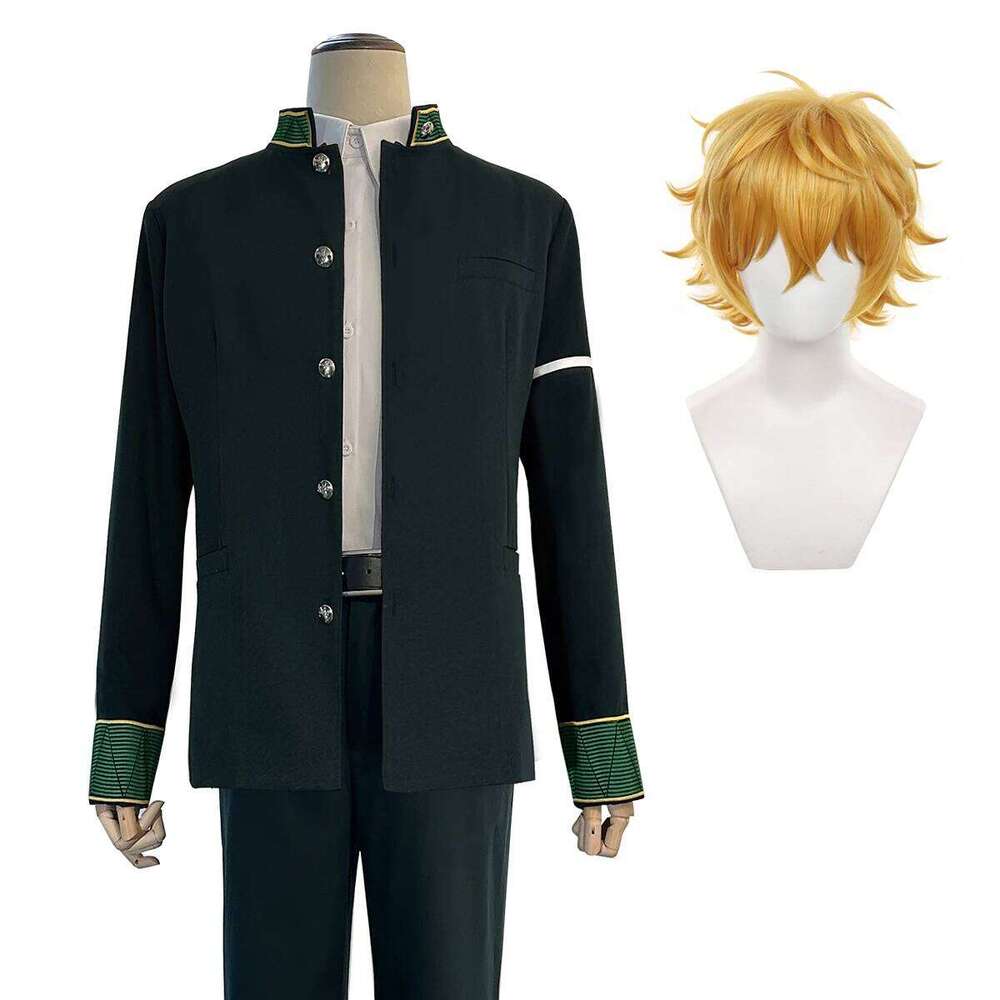 HOLOUN Wind Breaker Anime Akihiko Nirei Cosplay Costume Wig School Uniform Green Jacket Pants White Shirt Cos Convention