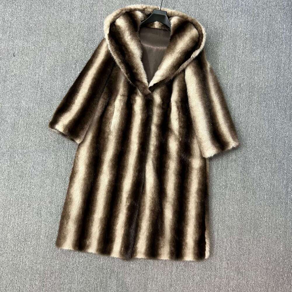 25 Winter New Long Coat For Women, High-End Loose Slimming Hooded Fashionable Stylish Fur Jacket