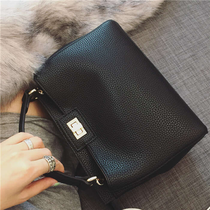 designer bag Luxury bag New Lychee Pattern Classic Kitten Style Gold Lock Single Shoulder Crossbody Women's Bag