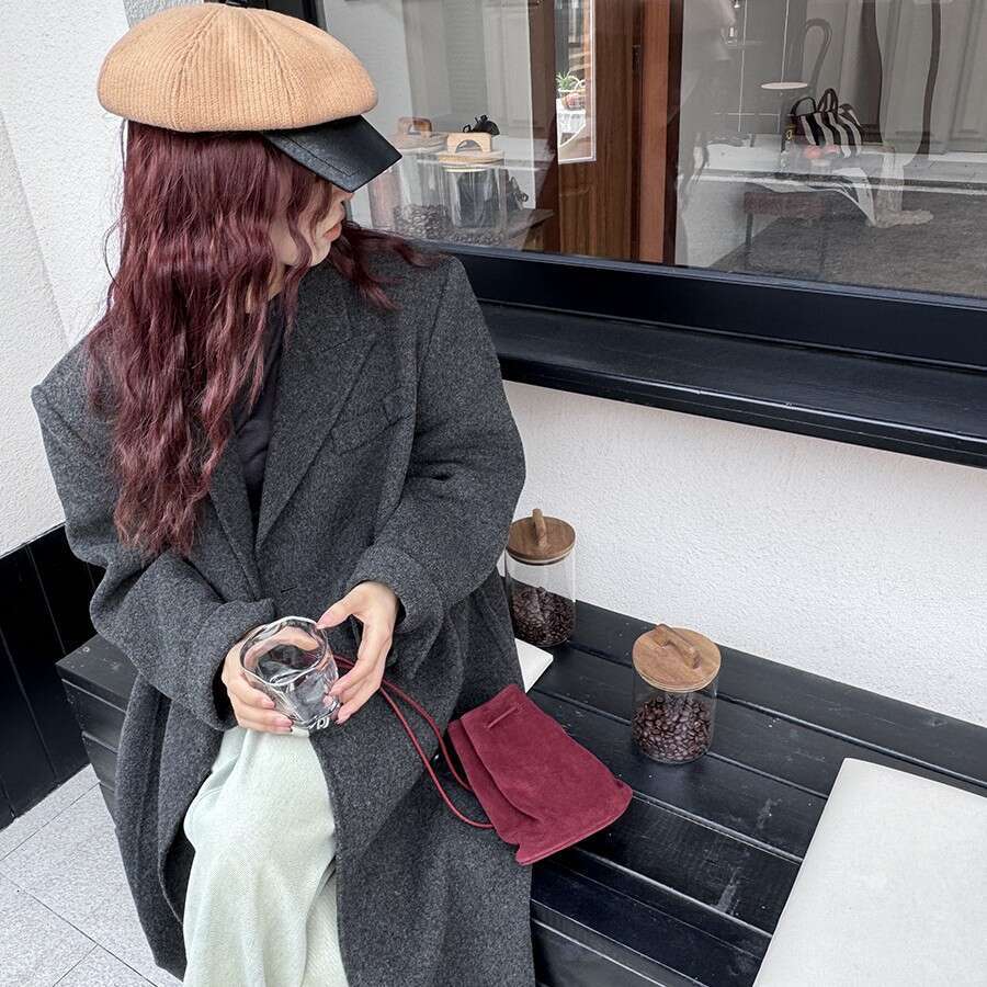 designer bag Luxury bag Korean Style Niche Drawstring Bucket New Ins Genuine Leather Women's Simple Crossbody Top Layer Cowhide Shoulder Bag