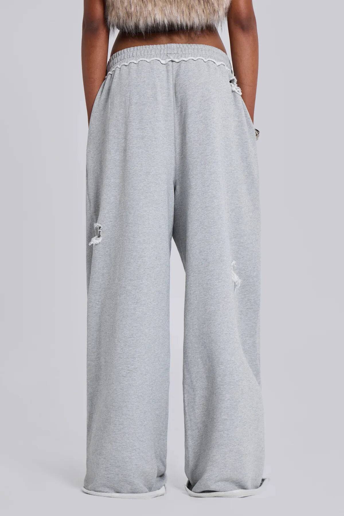 2025 New Y2k Spring and Summer Women's High Quality Hole Breaking Gray Trousers Women Fashion Chic Casual Pants dongdumaoyi