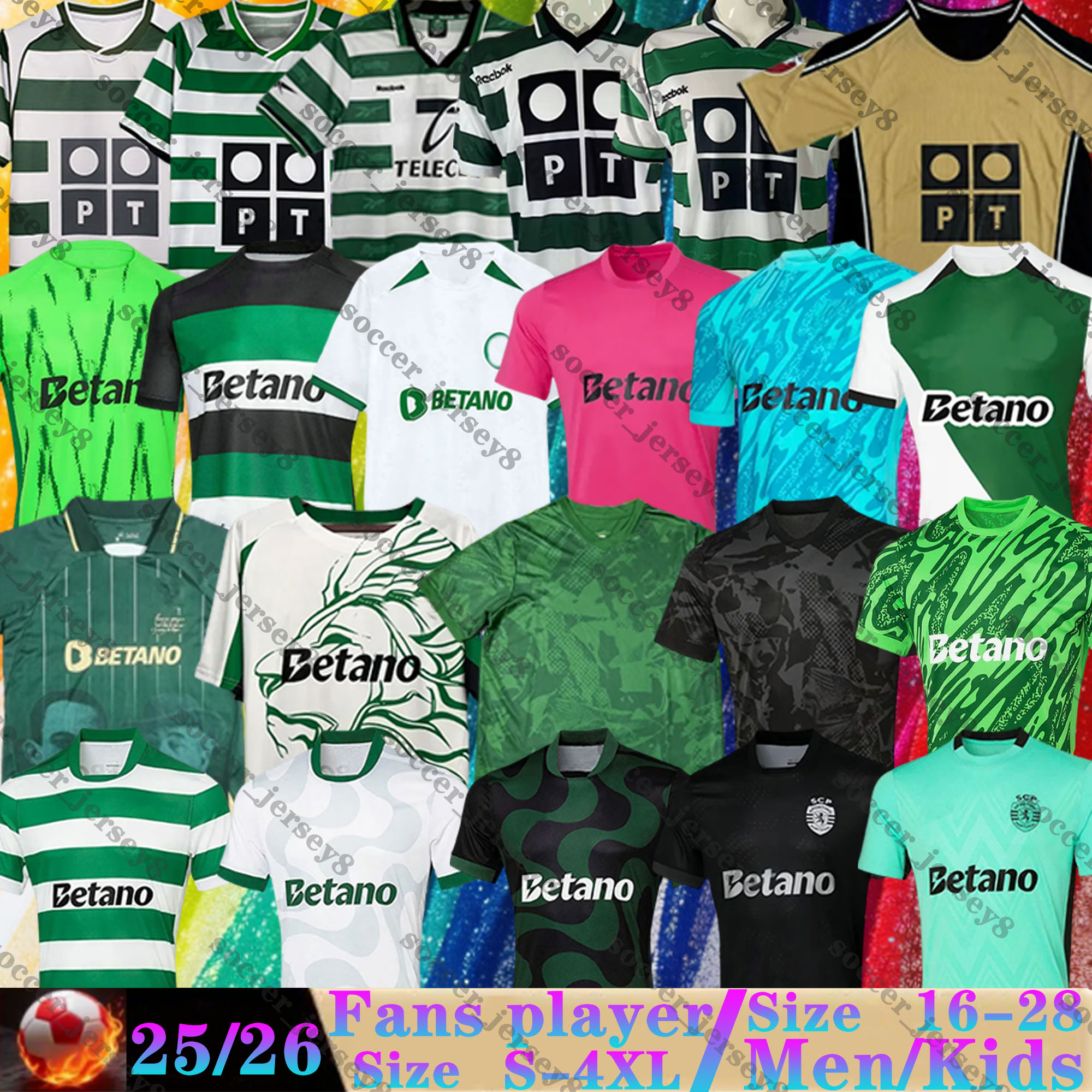 24 25 26 Sporting CP Lisbons soccer jerseys Lisboa retro 2001 03 04 CR7 SUAREZ TRINCAO GENY PEDRO G. QUENDA GENY 3rd men kids kit BRAGANCA MORITA 2025 2026 football shirts