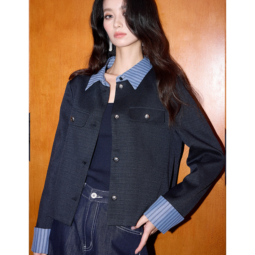 2025 Autumn New Retro Korean Style Thousand Person Designer Coarse Hairy Short Jacket with Gold Wind Pattern Patch High end Exquisite Luxury Top Jacke