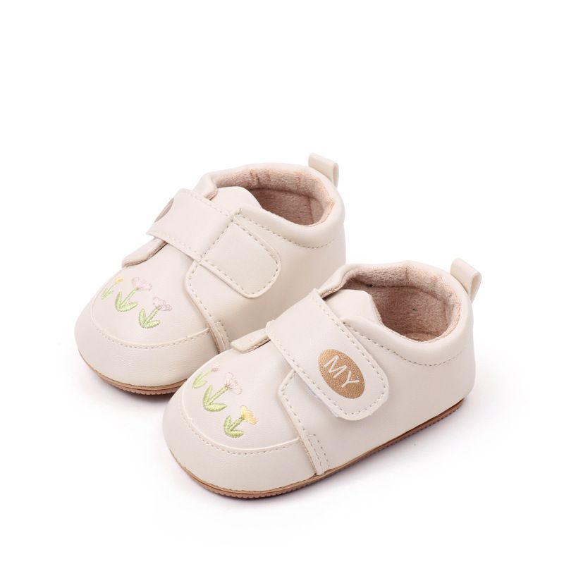Cute Infant Girl Floral Design Anti Slip Protect Casual High Quality Baby Little Toddler Shoes Kidszworld First Walkers 0-18 Months K0481