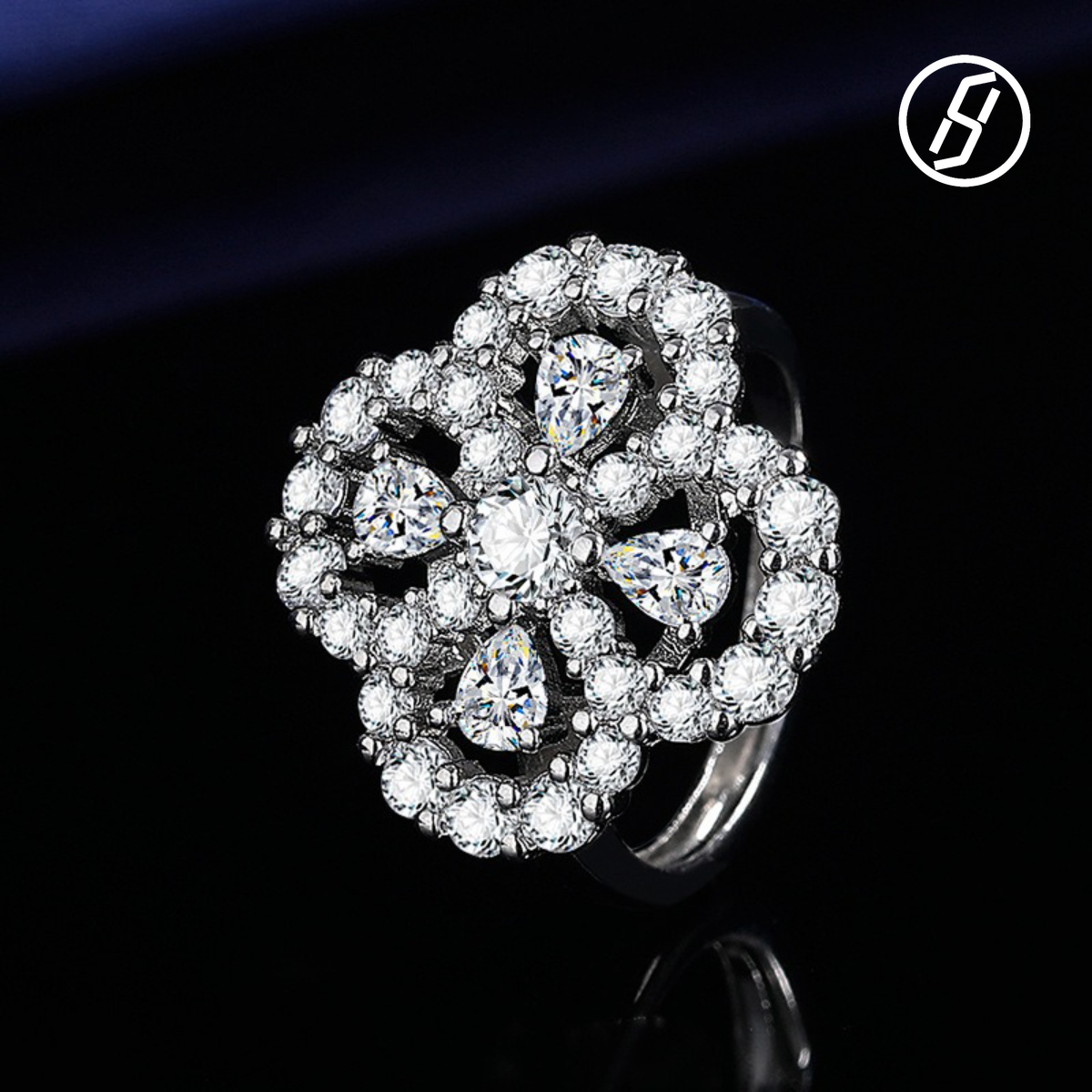 Fine Craft Full Diamond High-grade Clover Necklace Bracelet Earrings Ring Set Valentine's Day Gift Wedding Dinner Original Jewelry Z260313