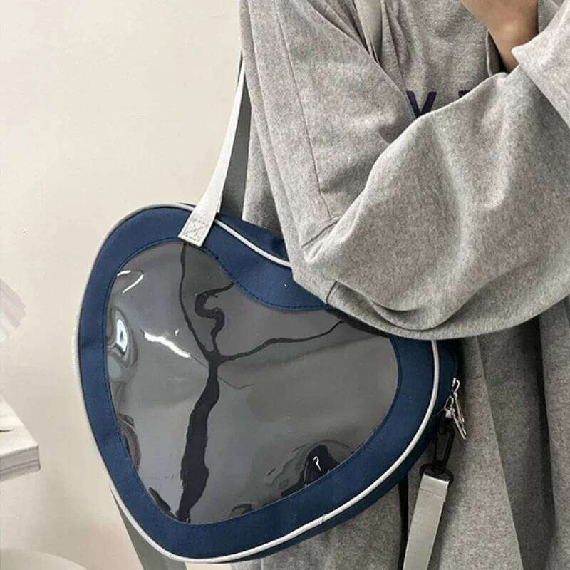 Love Heart Design Itabag Women 2024 New Transparent Crossbody Bags Purses and Handbags Ita for Girls JK Uniform Bag