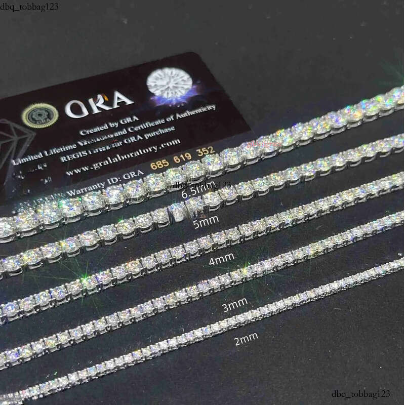 2mm 3mm 4mm 5mm Hop Necklace Sier vvs moissanite tennis chain women mens Fashionable man necklace Hip hop pass dia tester Chain