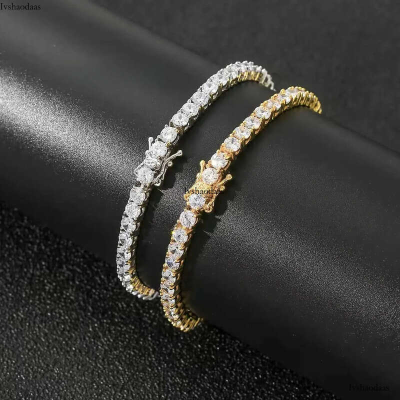 Hip Hop Iced Out Gold CZ Charms Unisex Tennis with Stylish 3mm-6mm AAA+ Cubic Zirconia Bracelet
