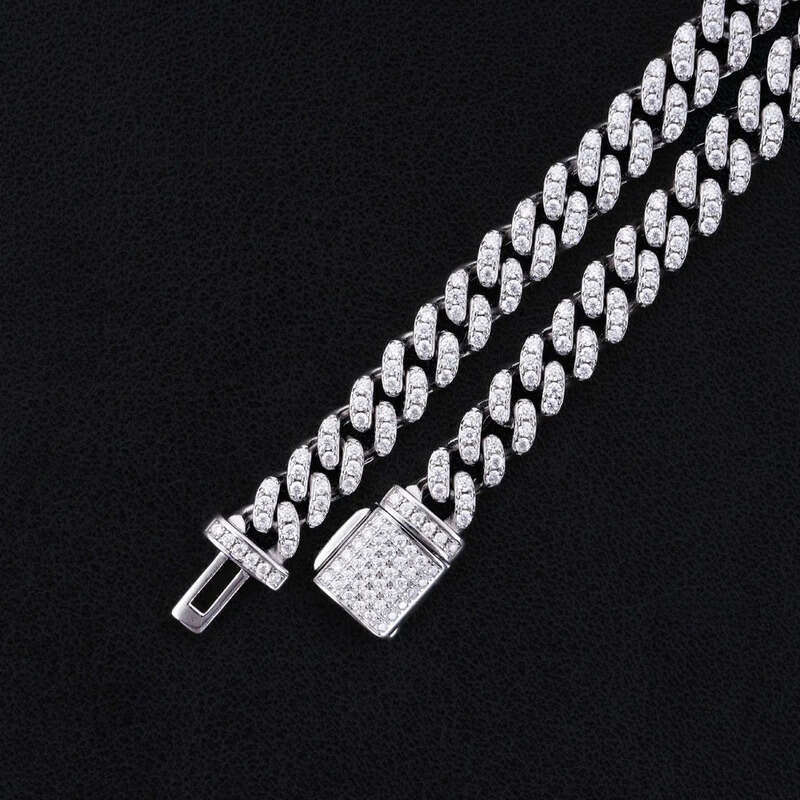 Fashion 6mm Hip Hop Jewelry Iced Out VVS Moissanite Bracelets Sterg Sliver Cuban Chain k for Women Men's