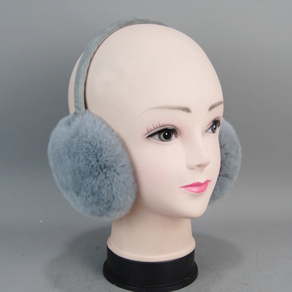 Women Winter Quality Real Rex Rabbit Fur Earmuffs Rex Rabbit Fur Earmuff Lovely Girl Genuine Rex Rabbit Fur Earcaps 250930