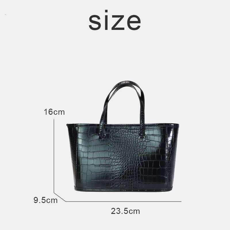Korean Tote Bags For Women Designer Handbags And Purses 2024 New In PU Glossy Crocodile Pattern Top Handle Small Shoulder