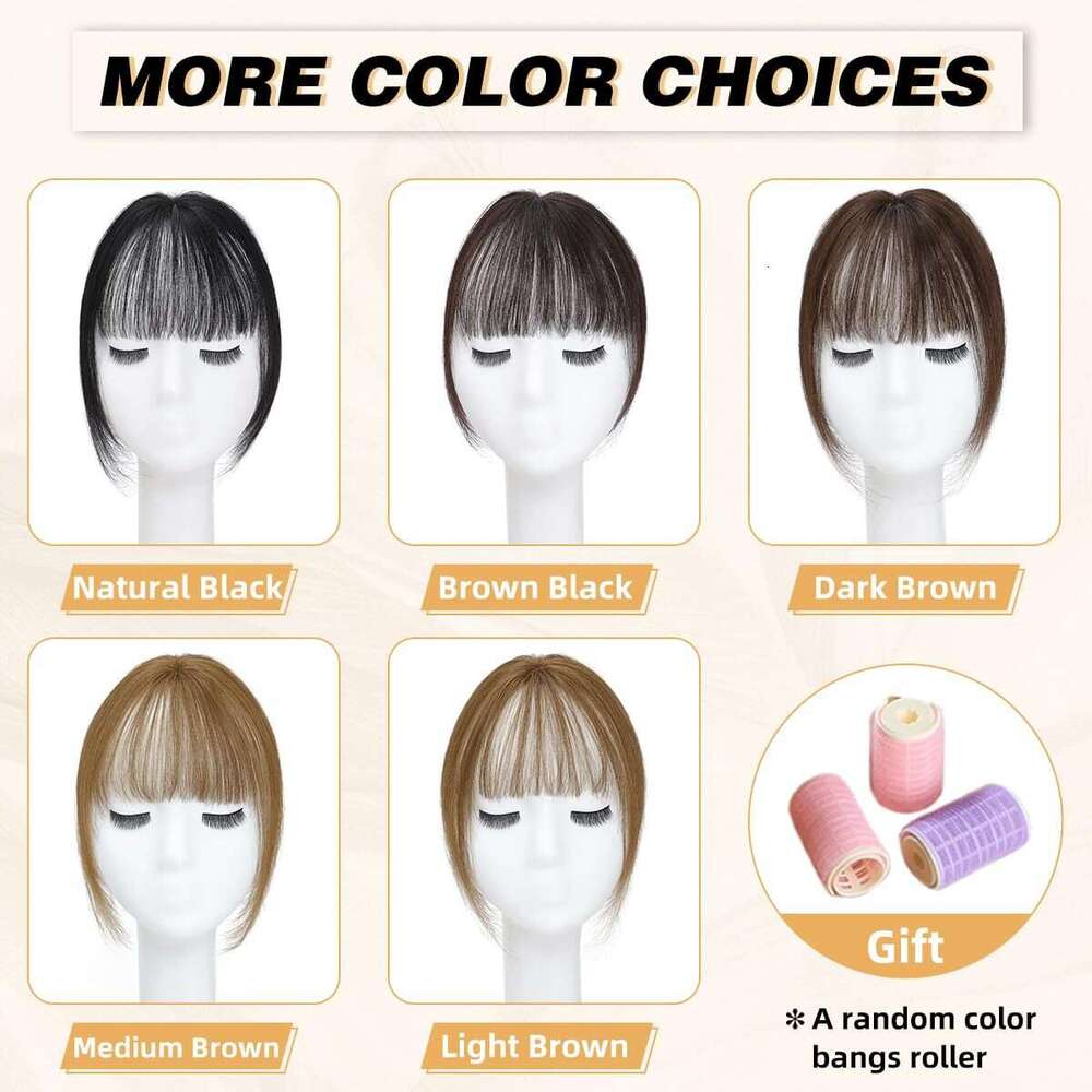 100% Human Hair Air Small T 360°Covering Wipsy Bangs Handwoven French Hairpiece for Women 10inch